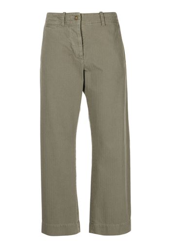 Nili Lotan Tomboy cropped herringbone-pattern trousers - Verde