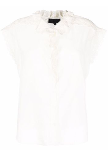 Nili Lotan embroidered-trim cotton blouse - Toni neutri