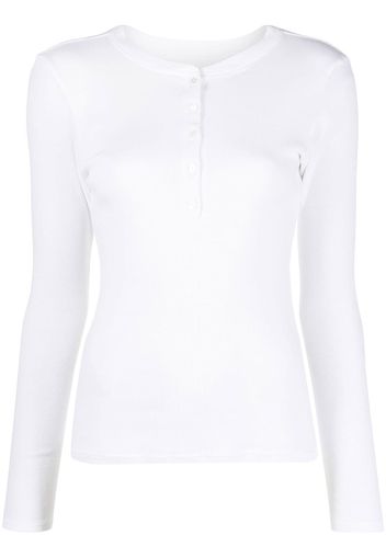 Nili Lotan button-front long-sleeved T-shirt - Bianco