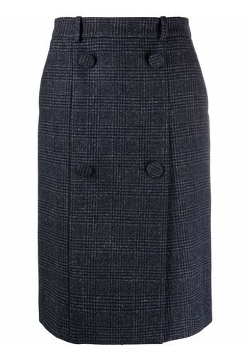 Nina Ricci checked wool midi skirt - Blu