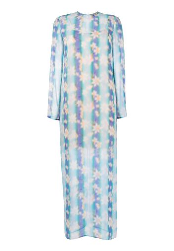 Nina Ricci floral long-sleeve maxi dress - Blu