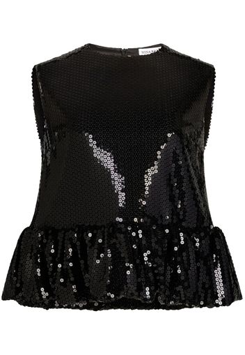 Nina Ricci Top smanicato con paillettes - Nero