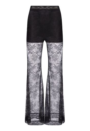 Nina Ricci lace-detailing flared trousers - Nero