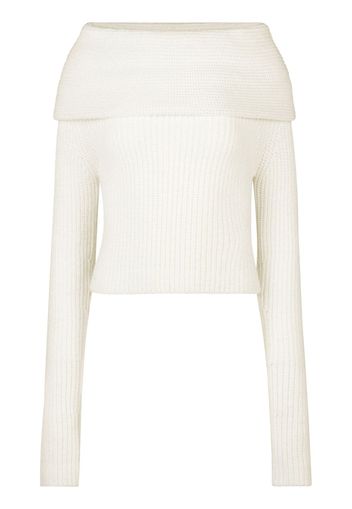 Nina Ricci off-shoulder ribbed-knit top - Bianco