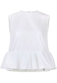 Nina Ricci bow-detail peplum sleeveless cotton top - Bianco