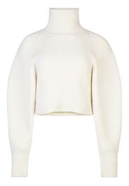 Nina Ricci high-neck ribbed-knit jumper - Bianco