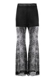 Nina Ricci lace sheer wide-leg trousers - Nero