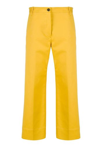 cropped straight leg trousers