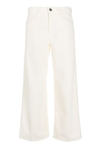 Pantaloni crop a coste