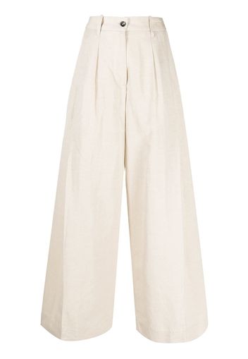 Nine In The Morning pressed-crease wide-leg trousers - Toni neutri