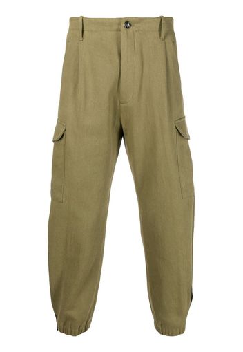 Nine In The Morning zip-detail cropped cargo trousers - Verde