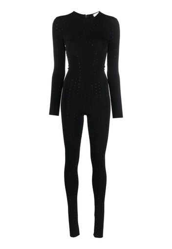 NISSA long-sleeve glitter-detail jumpsuit - Nero