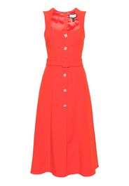 NISSA belted crepe midi dress - Arancione