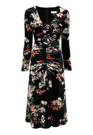 NISSA floral-print midi dress - Nero