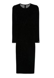 NISSA velvet midi dress - Nero
