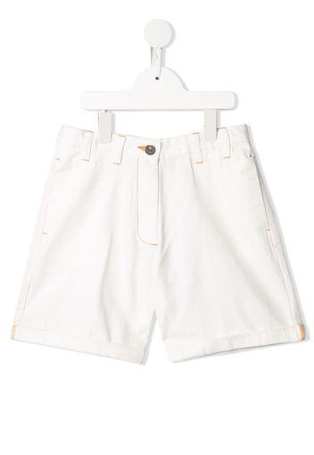 contrast-stitching logo shorts