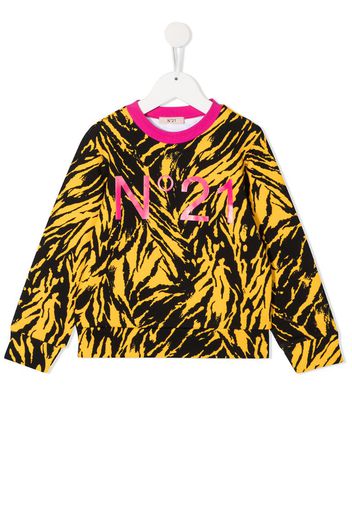 tiger-print logo sweatshirt