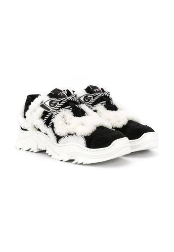 TEEN faux-fur low-top sneakers