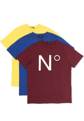 Nº21 Kids Set di 3 T-shirt con stampa - Blu