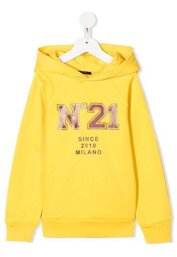 Nº21 Kids logo print hoodie - Giallo