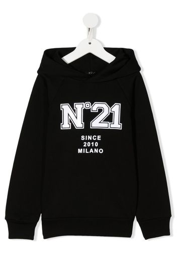 Nº21 Kids logo print hoodie - Nero