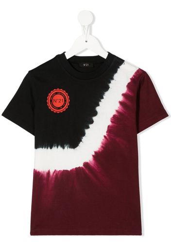Nº21 Kids T-shirt con fantasia tie dye - Nero