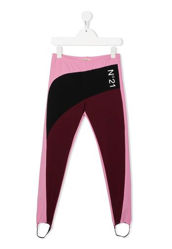 Nº21 Kids panelled stirrup leggings - Rosa