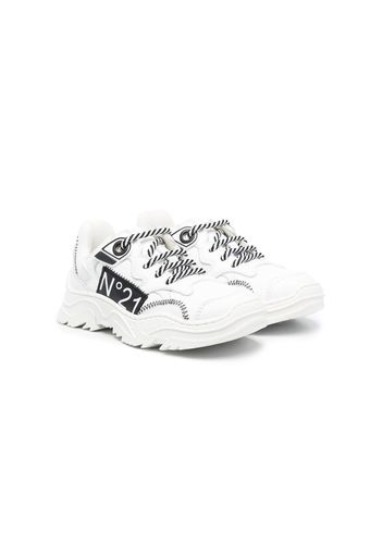 Nº21 Kids logo-patch panelled chunky sneakers - Bianco