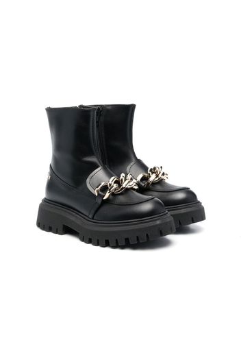 Nº21 Kids chain-detail ankle boots - Nero