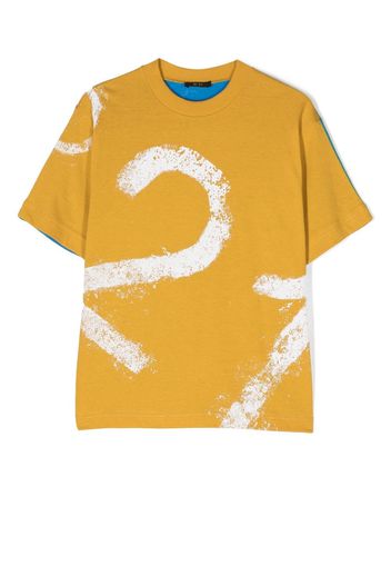 Nº21 Kids colour-block logo-print T-shirt - Giallo