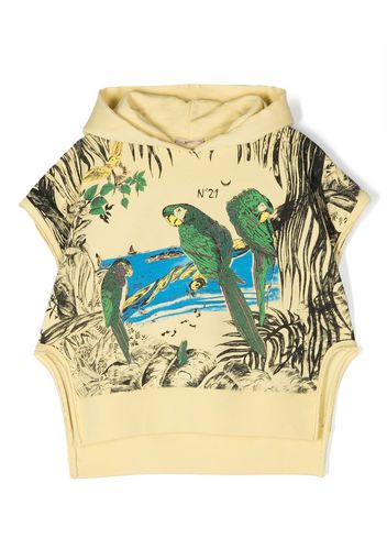 Nº21 Kids graphic-print sleeveless hoodie - Giallo