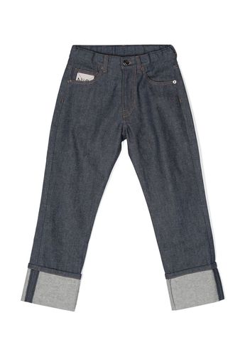 Nº21 Kids contrast-stitch turn-up cuff jeans - Blu
