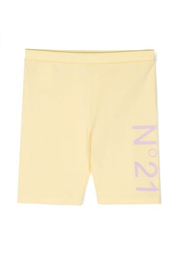 Nº21 Kids logo-print cycling shorts - Giallo