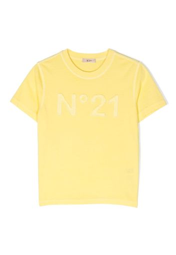 Nº21 Kids T-shirt con applicazione - Giallo