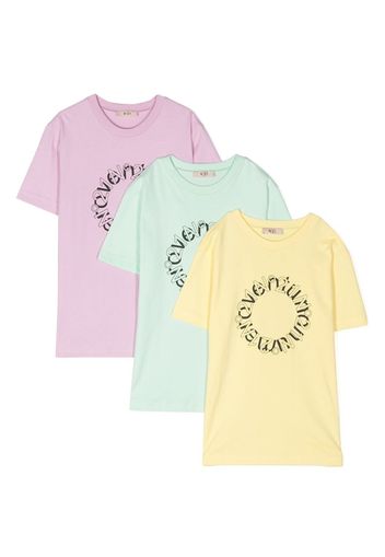 Nº21 Kids three-pack logo-print T-shirt - Verde