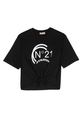 Nº21 Kids logo-print cotton T-Shirt - Nero