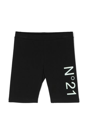 Nº21 Kids logo-print cycling shorts - Nero