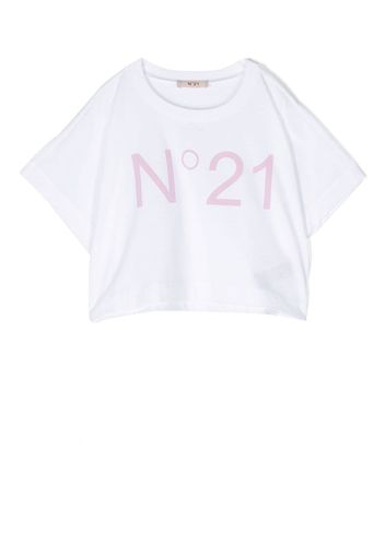 Nº21 Kids logo-print short-sleeve T-shirt - Bianco