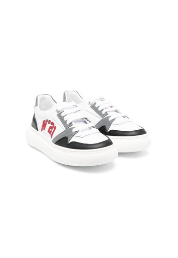 Nº21 Kids colour-block panelled low-top sneakers - Bianco