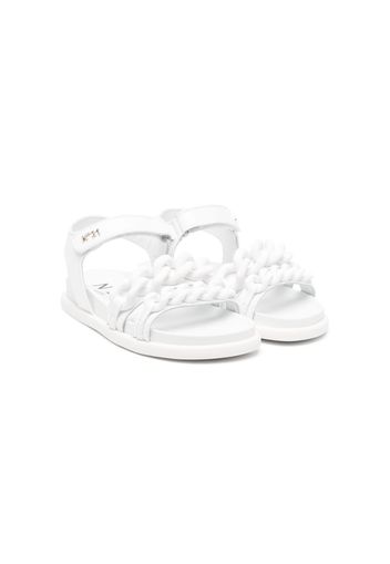 Nº21 Kids chain-link leather sandals - Bianco