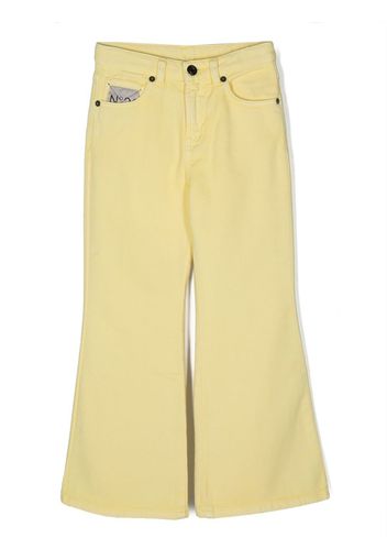 Nº21 Kids flared-leg cut trousers - Giallo