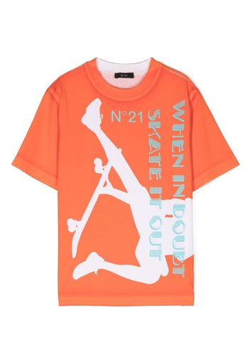 Nº21 Kids graphic-print short-sleeved T-shirt - Arancione
