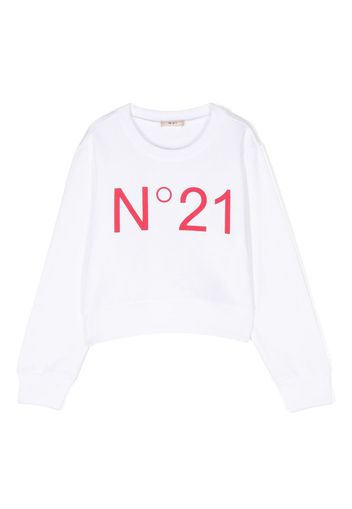 Nº21 Kids Felpa con stampa - Bianco