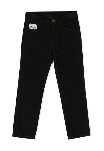 Nº21 Kids Pantaloni dritti a coste - Nero