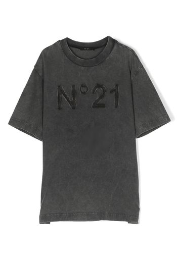 Nº21 Kids T-shirt con applicazione - Grigio