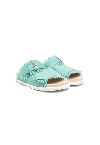 Nº21 Kids embroidered-logo flat sandals - Verde