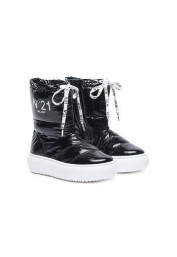 Nº21 Kids padded lace-up boots - Nero