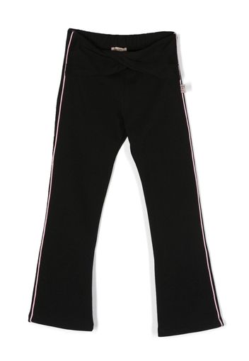 Nº21 Kids striped twist-detail cotton trousers - Nero