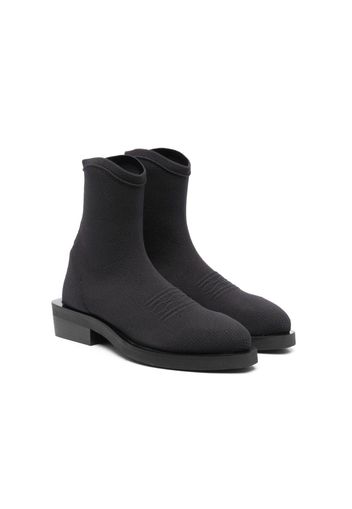 Nº21 Kids logo-embroidered pointed-toe ankle boots - Nero