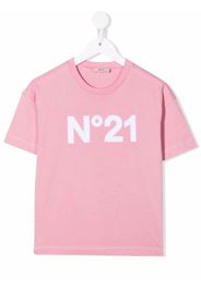 Nº21 Kids logo-print cotton T-shirt - Rosa